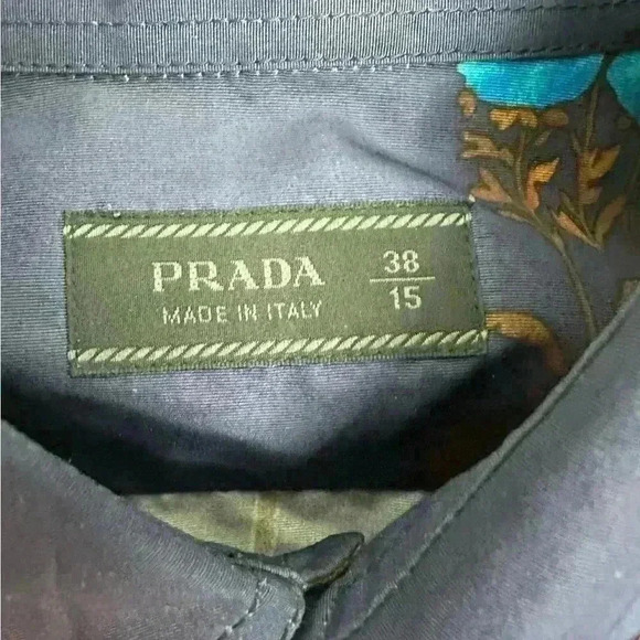 Prada Floral Silk /  Cotton Button-Down Shirt - Picture 6 of 12